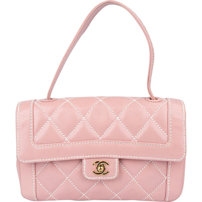 Chanel Quilted Lambskin 24K Gold Single Flap Handbag