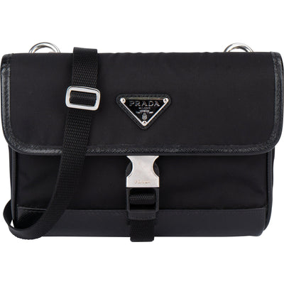 Prada Nylon Triangle Mini Crossbody Side Bag