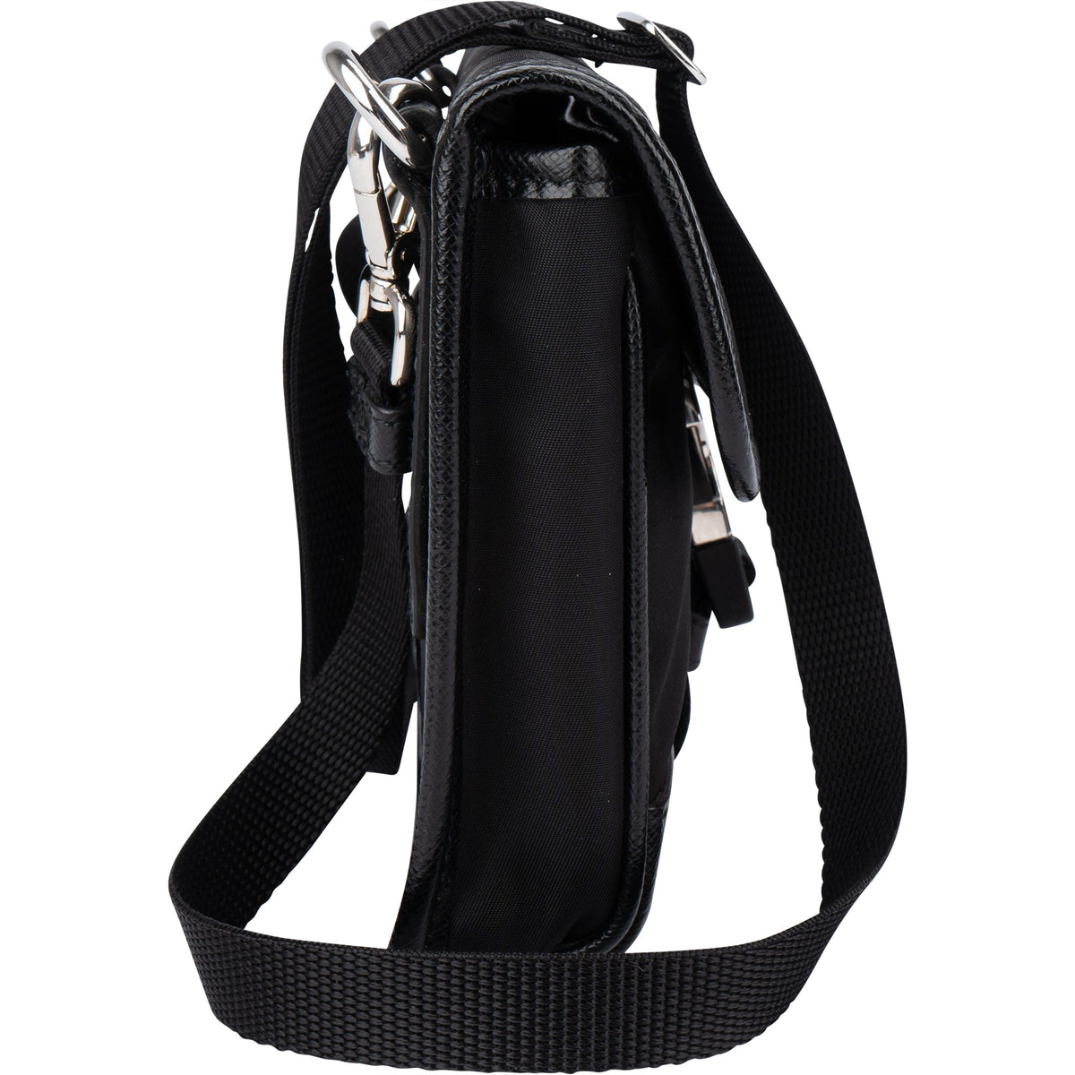 Mini sac bandoulière Prada en nylon à logo triangulaire