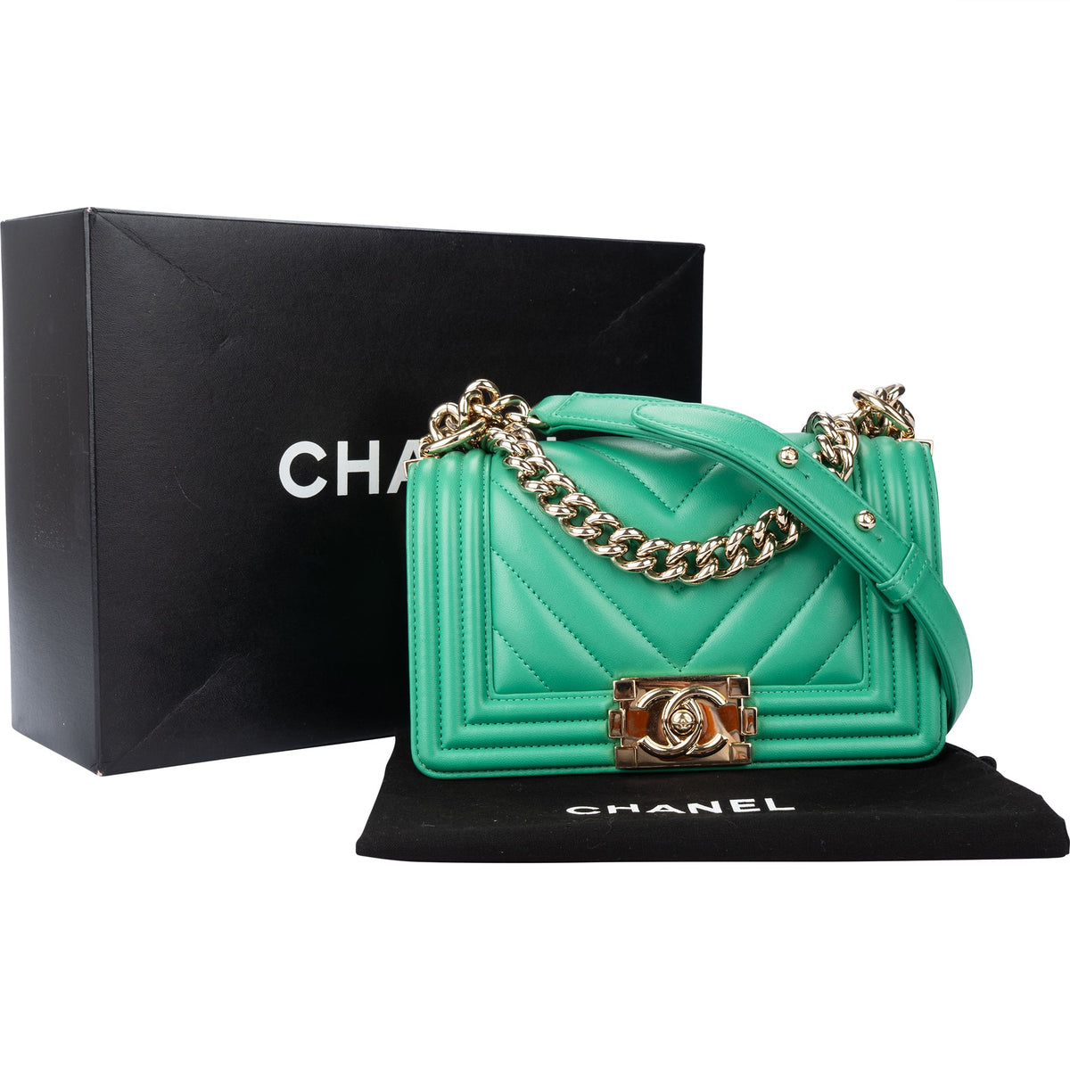 Chanel Chevron Lammleder Boy Single Flap Umhängetasche, Bild 2 von 15