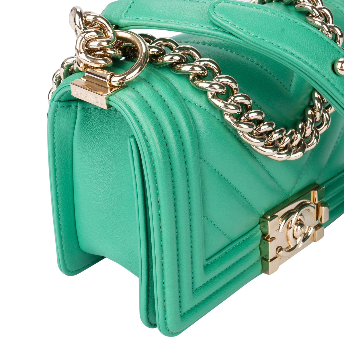 Chanel Chevron Lammleder Boy Single Flap Umhängetasche, Bild 3 von 15