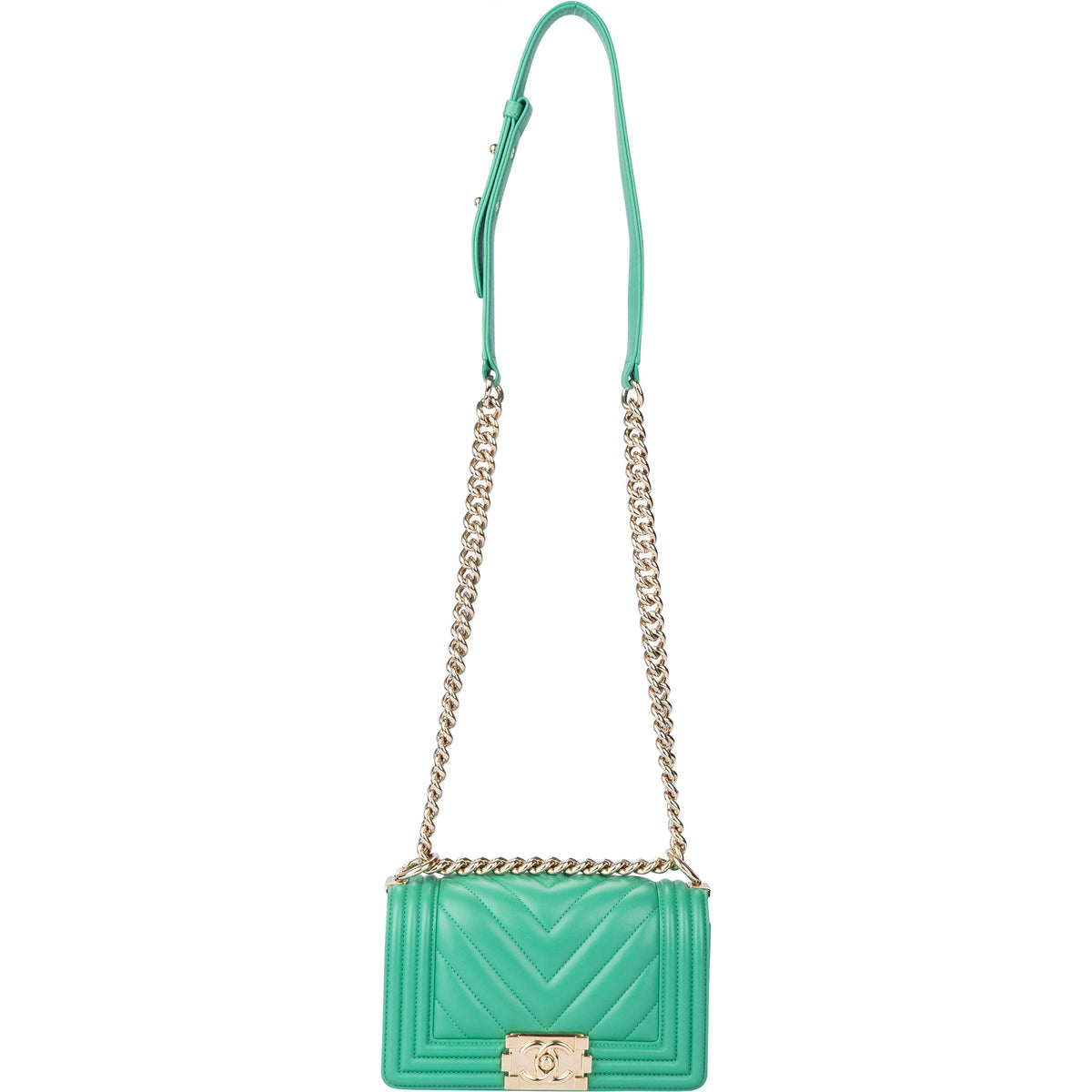 Chanel Chevron Lammleder Boy Single Flap Umhängetasche, Bild 12 von 15