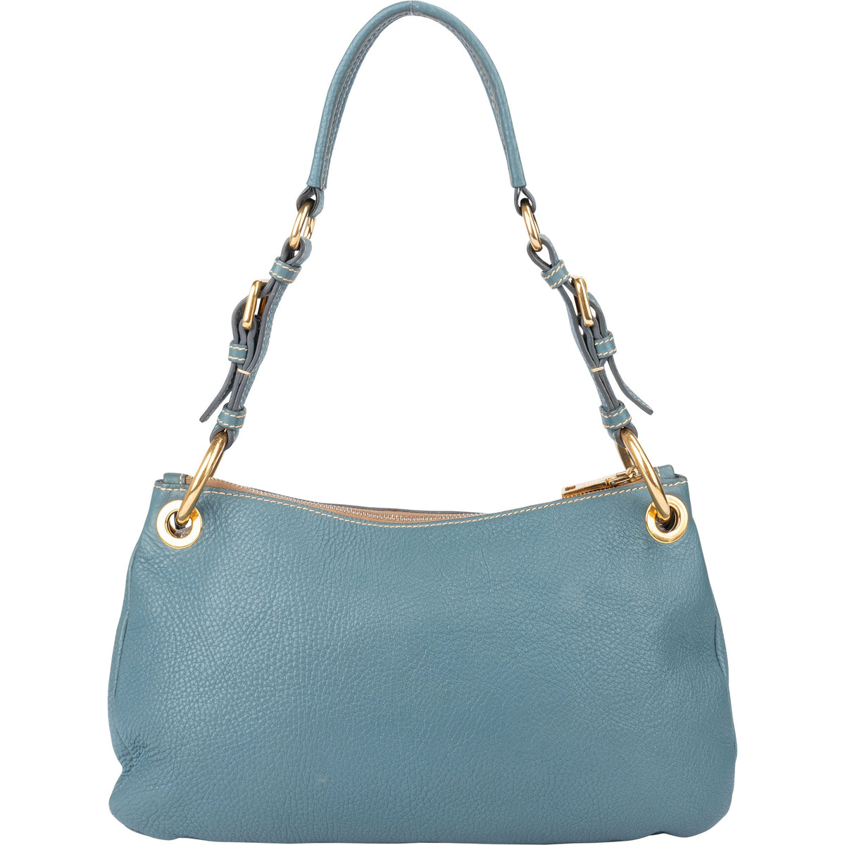Borsa a spalla Prada Cleo in pelle blu