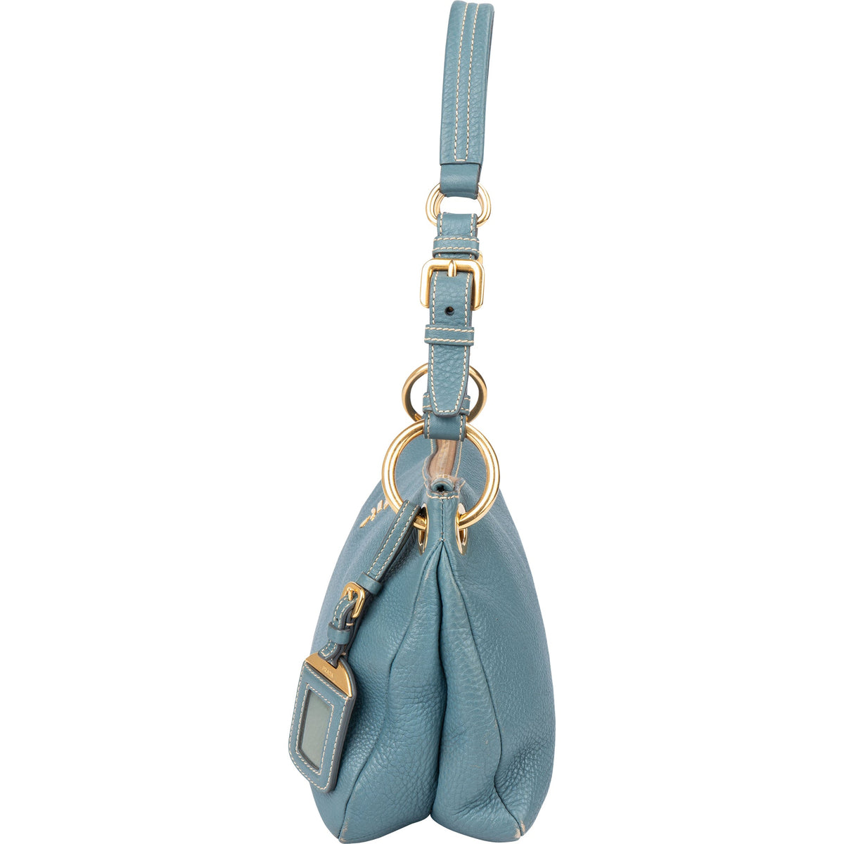 Borsa a spalla Prada Cleo in pelle blu