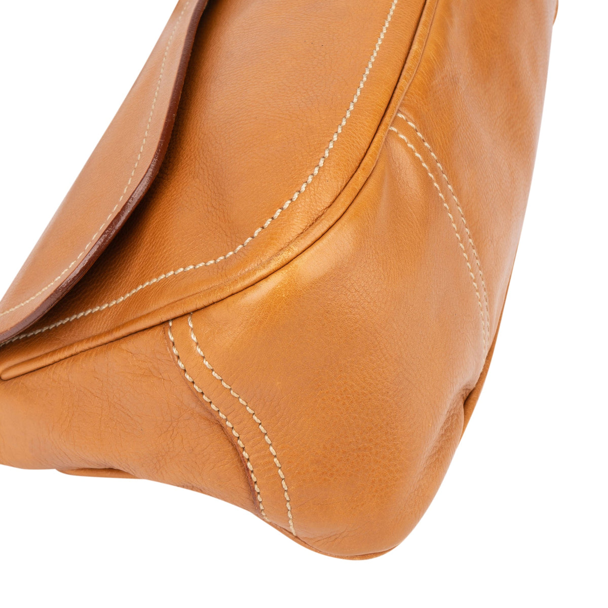 Prada Bruine Leren Triangle Baguette Schoudertas