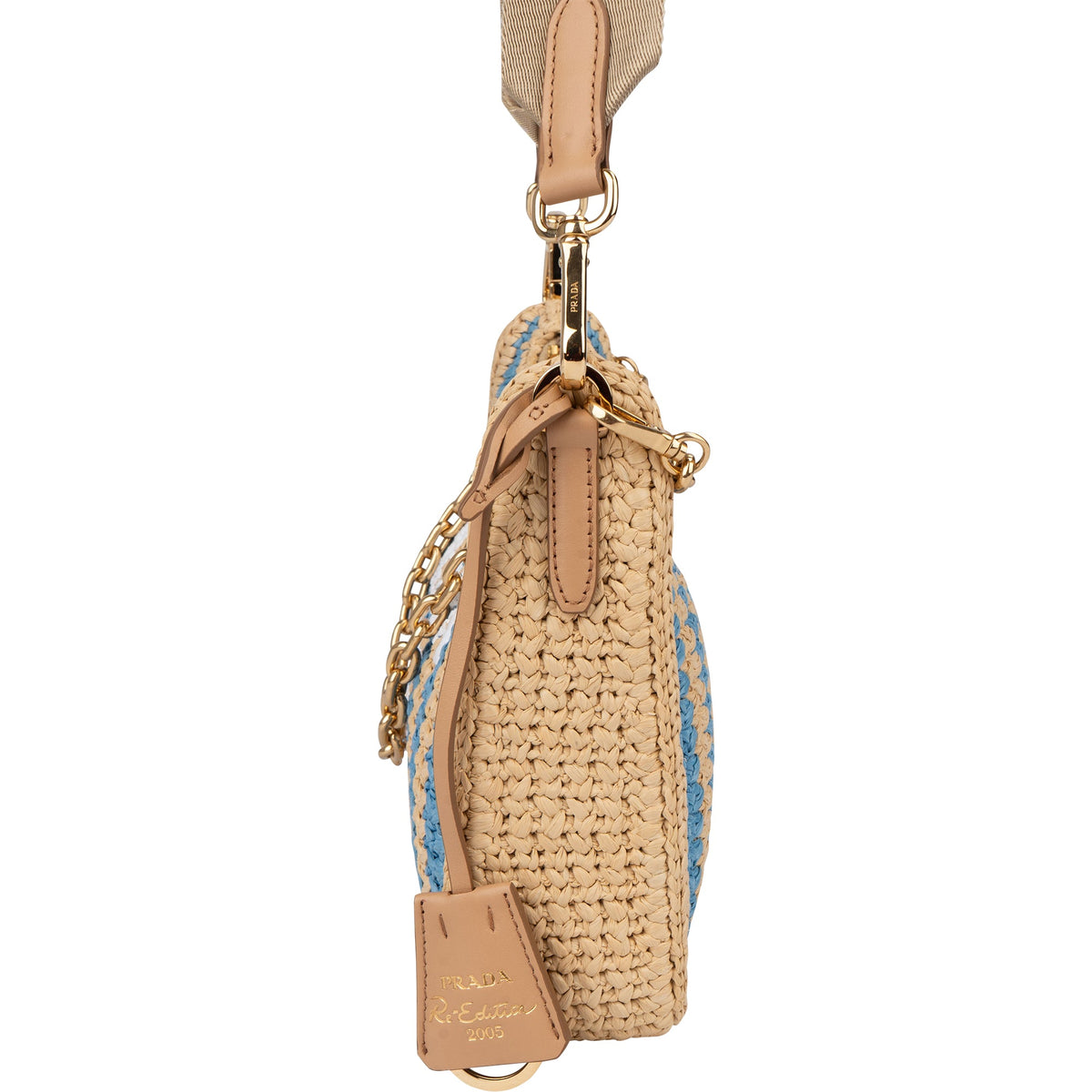 Prada Tricolor Raffia Re-Edition Crossbody Bag
