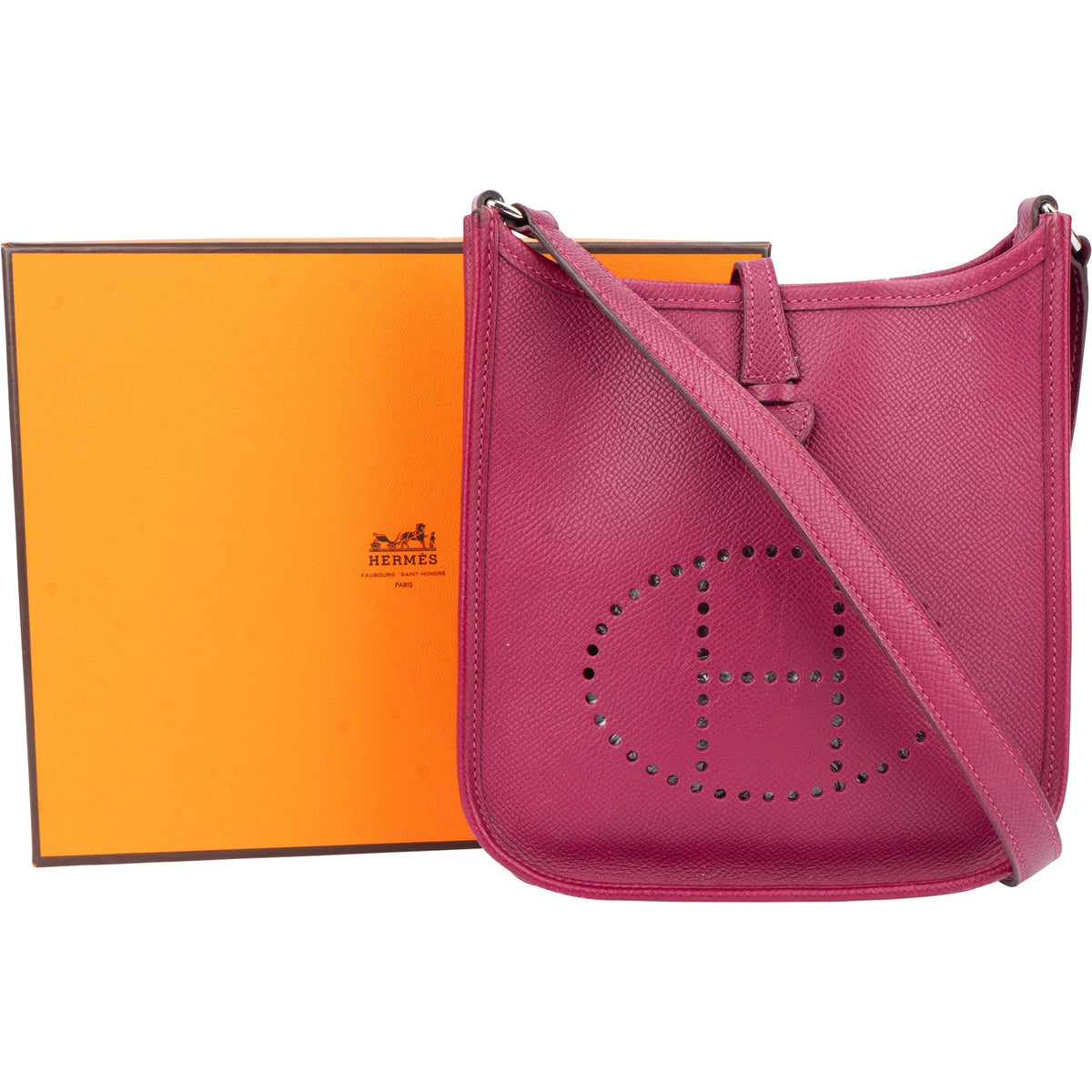 Borsa a tracolla Hermès Evelyne 16 in pelle Epsom rosa