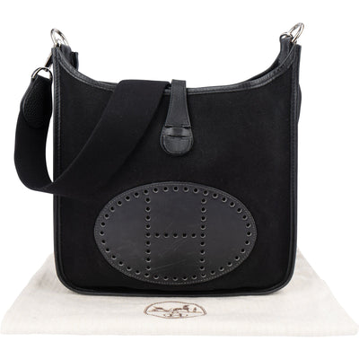 Hermès Classic Black Cotton Evelyne PM Crossbody Bag