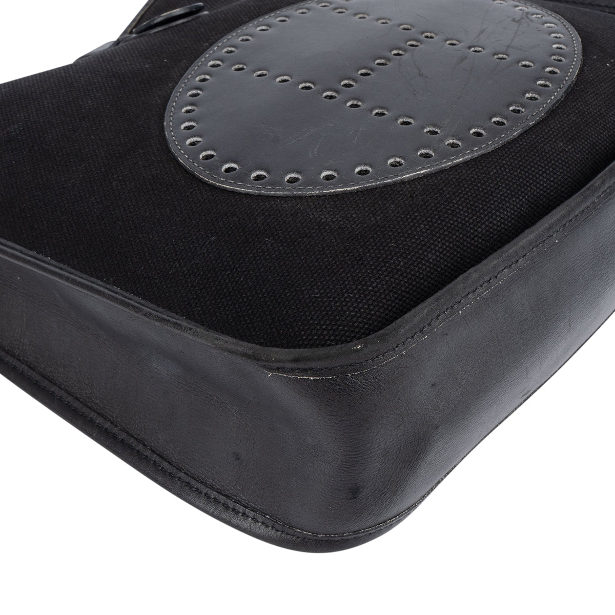 Bolso bandolera Hermès Evelyne PM clásico de algodón negro