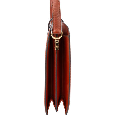 Borsa a tracolla Louis Vuitton Capucines in pelle Epi color cognac
