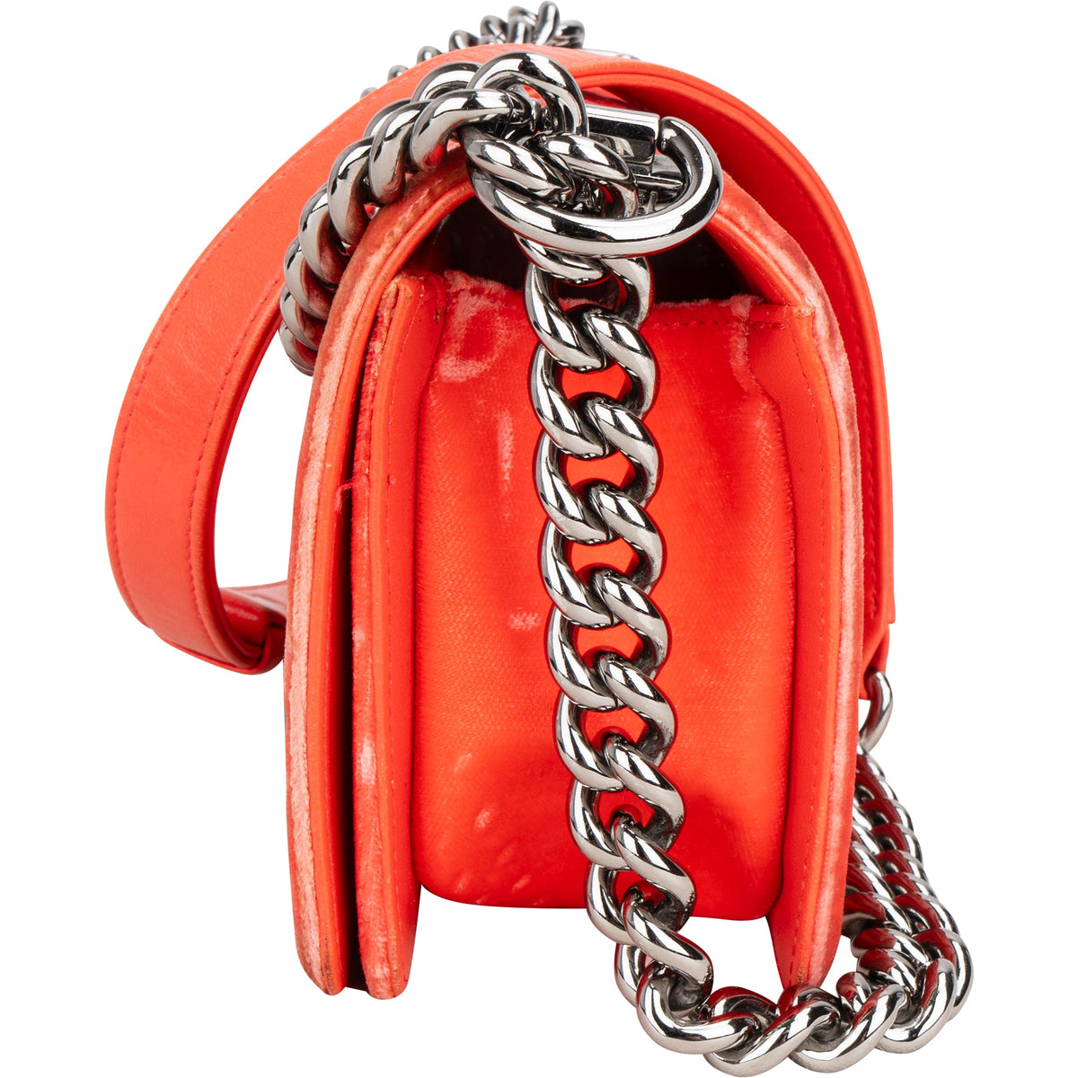 Chanel Quilted Velvet Boy Single Flap Crossbody Tas