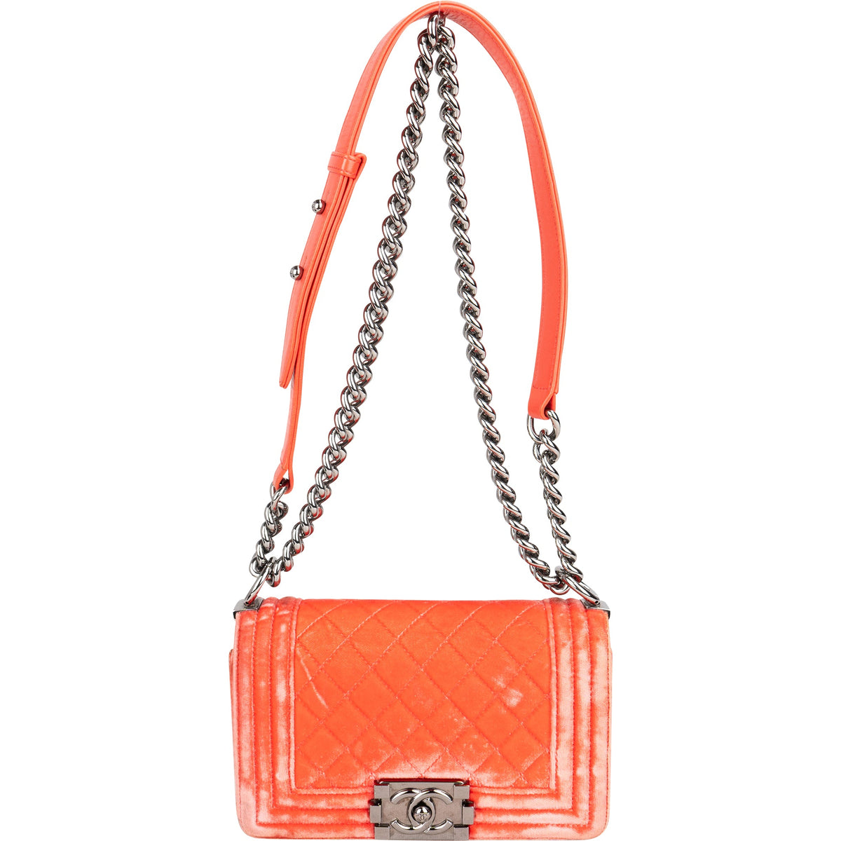 Chanel Quilted Velvet Boy Single Flap Crossbody Tas