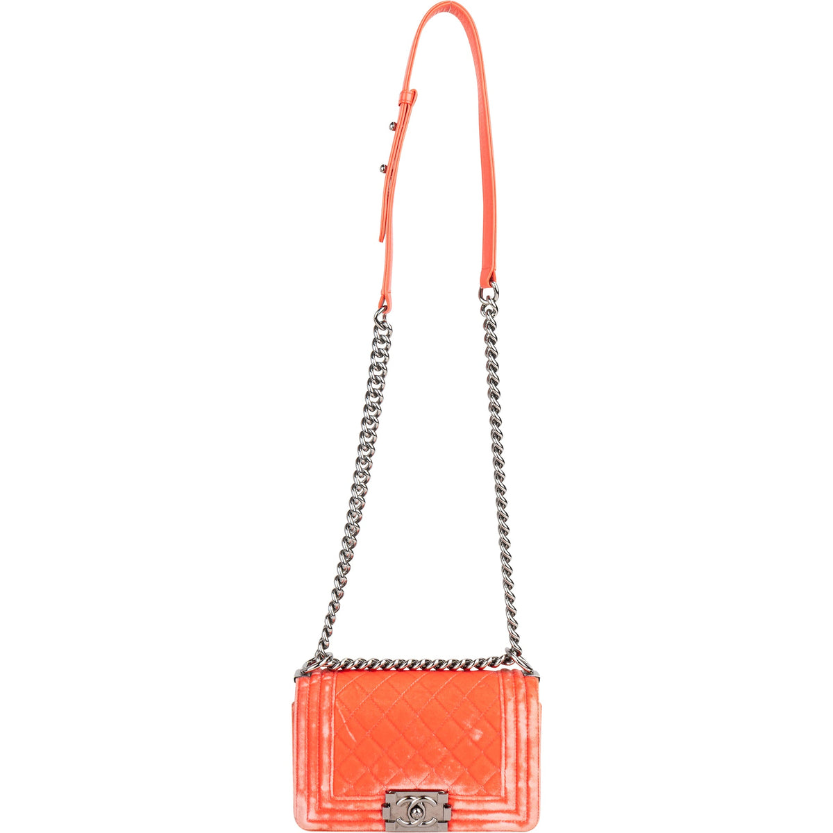 Chanel Quilted Velvet Boy Single Flap Crossbody Tas