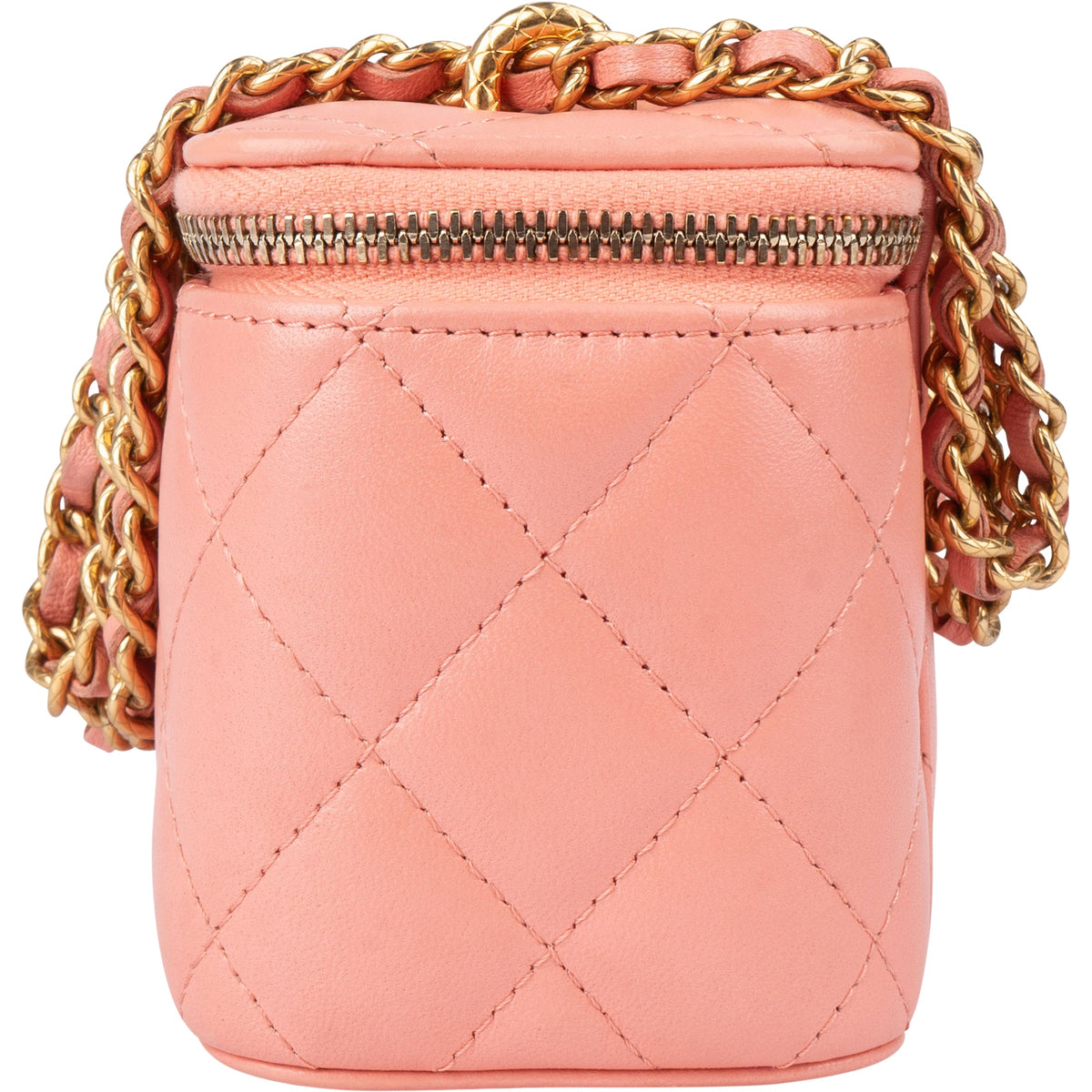 Sac Vanity Chanel à bandoulière en cuir d'agneau matelassé avec logo CC