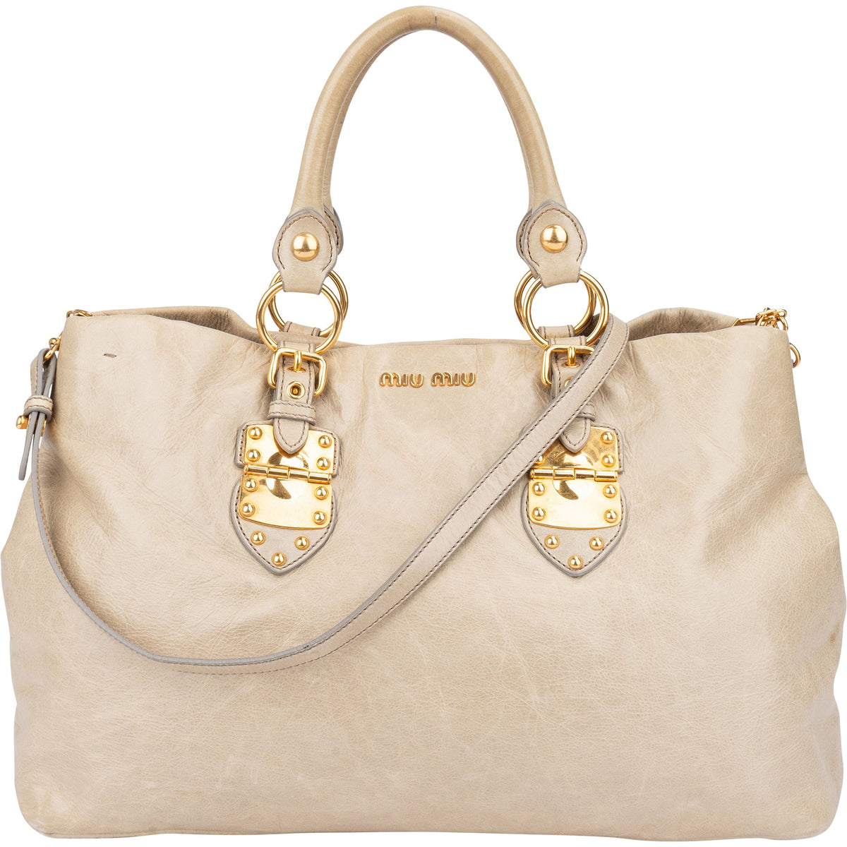 Sac à main City en cuir classique Miu Miu