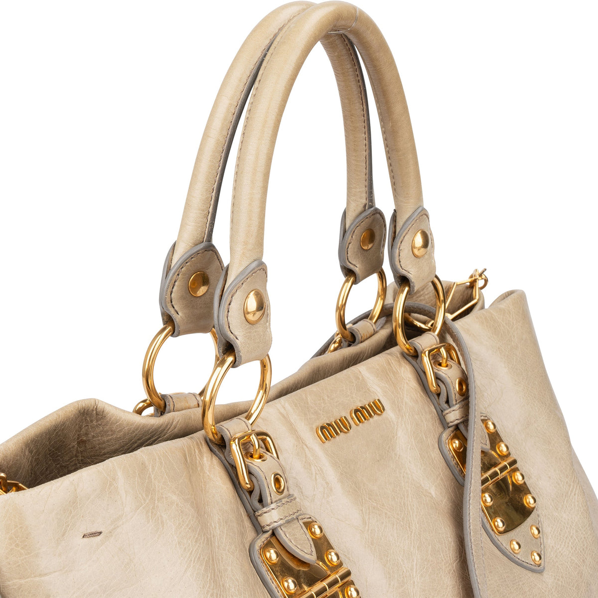 Sac à main City en cuir classique Miu Miu