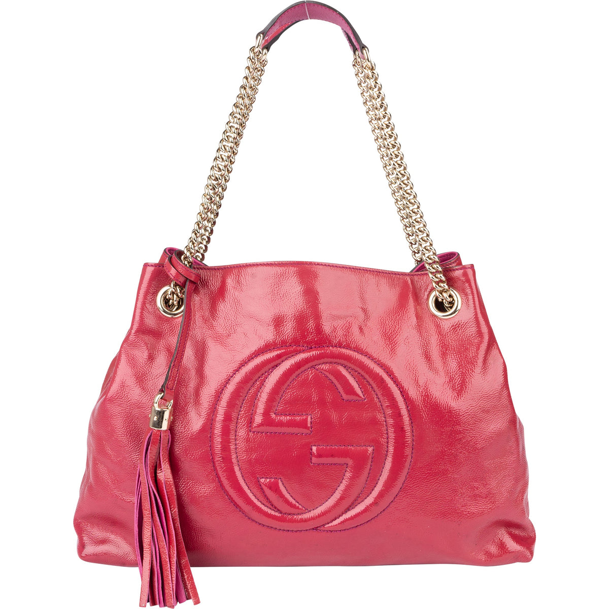 Sac à bandoulière Gucci GG Soho en cuir verni rose