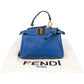Fendi Mini Peekaboo aus blauem Leder – Ansicht 2