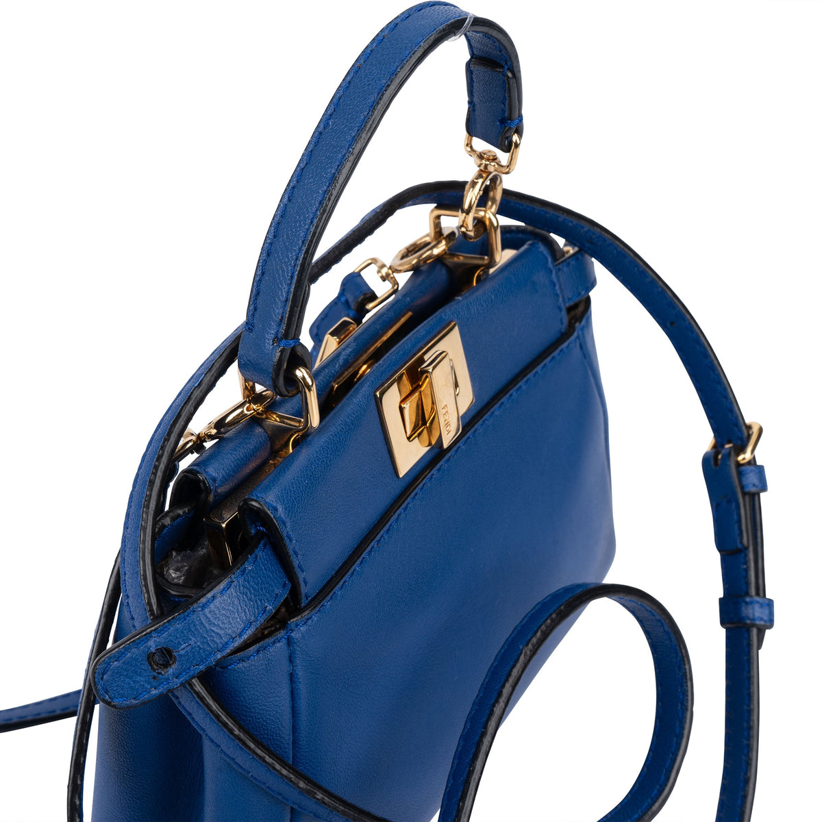 Fendi Peekaboo Mini Leder Blau, Bild 3 von 13