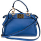 Fendi Mini Peekaboo aus blauem Leder – Ansicht 5