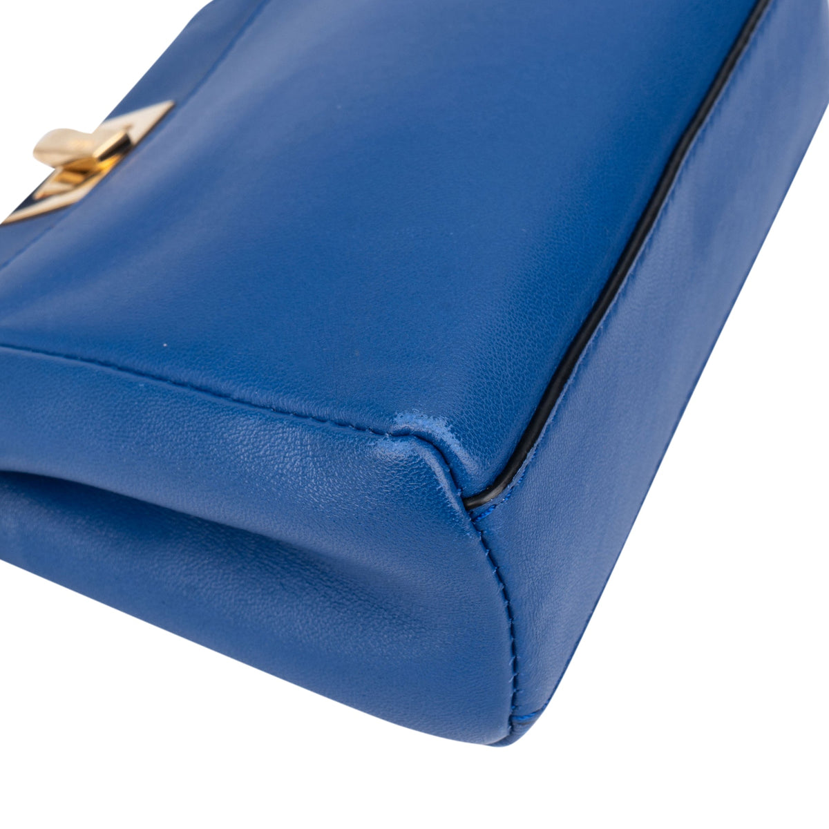 Fendi Mini Peekaboo aus blauem Leder – Ansicht 9