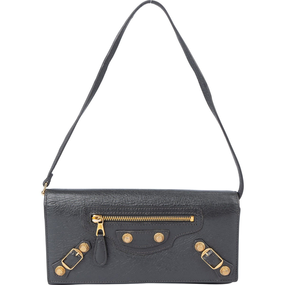 Balenciaga Grau Wallet aus Leder – Vorderansicht