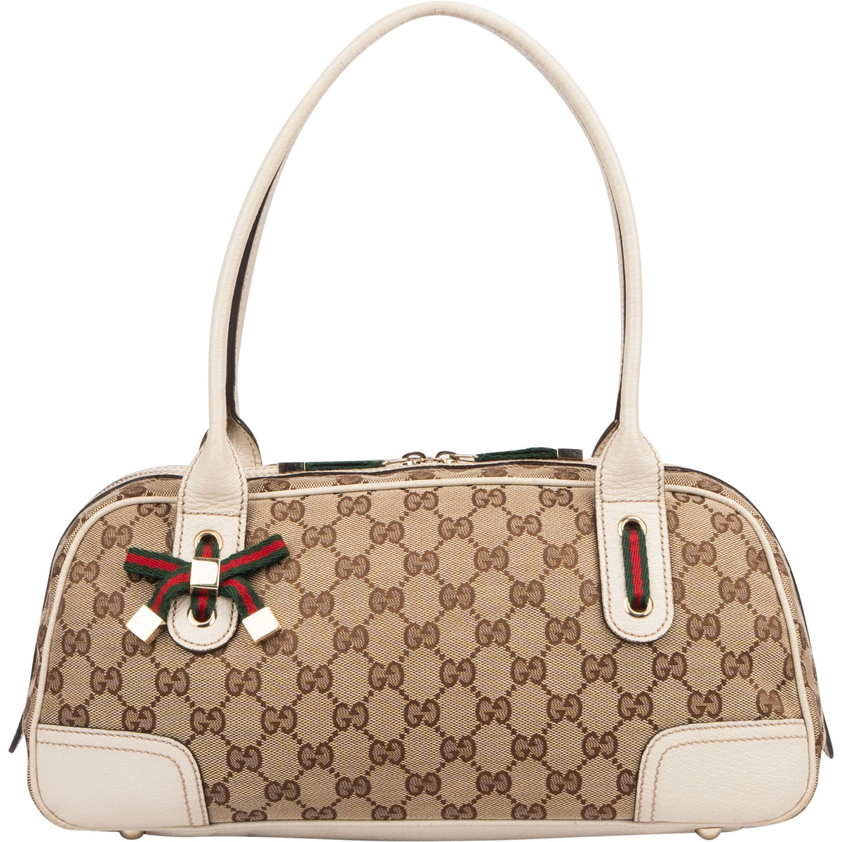 Gucci GG Monogram Princy aus Baumwolle und Leder – Vorderansicht
