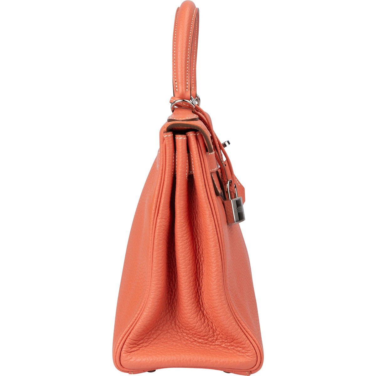 Borsa a mano Hermès Kelly 28 Retourne in pelle Taurillon Clemence Crevette