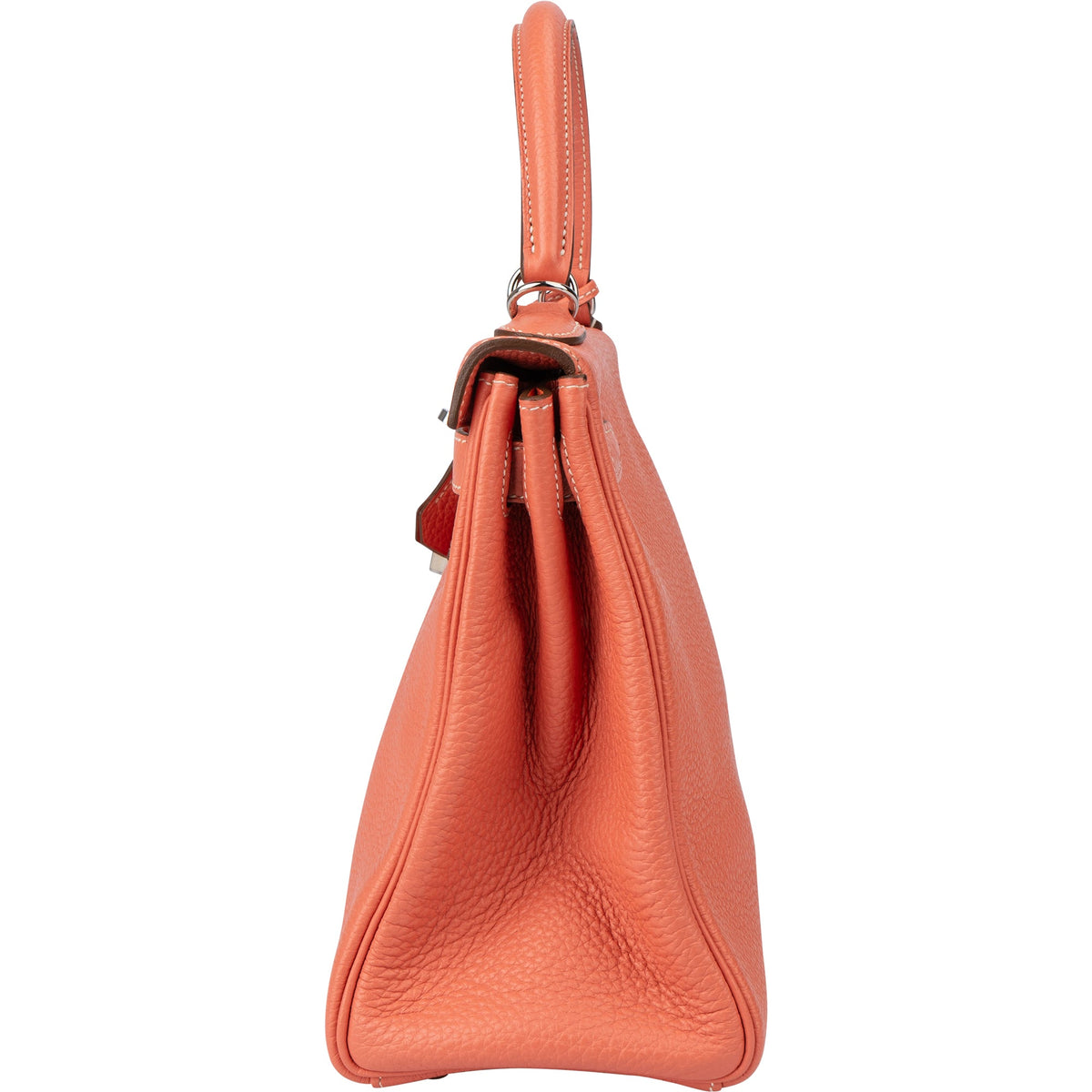 Borsa a mano Hermès Kelly 28 Retourne in pelle Taurillon Clemence Crevette