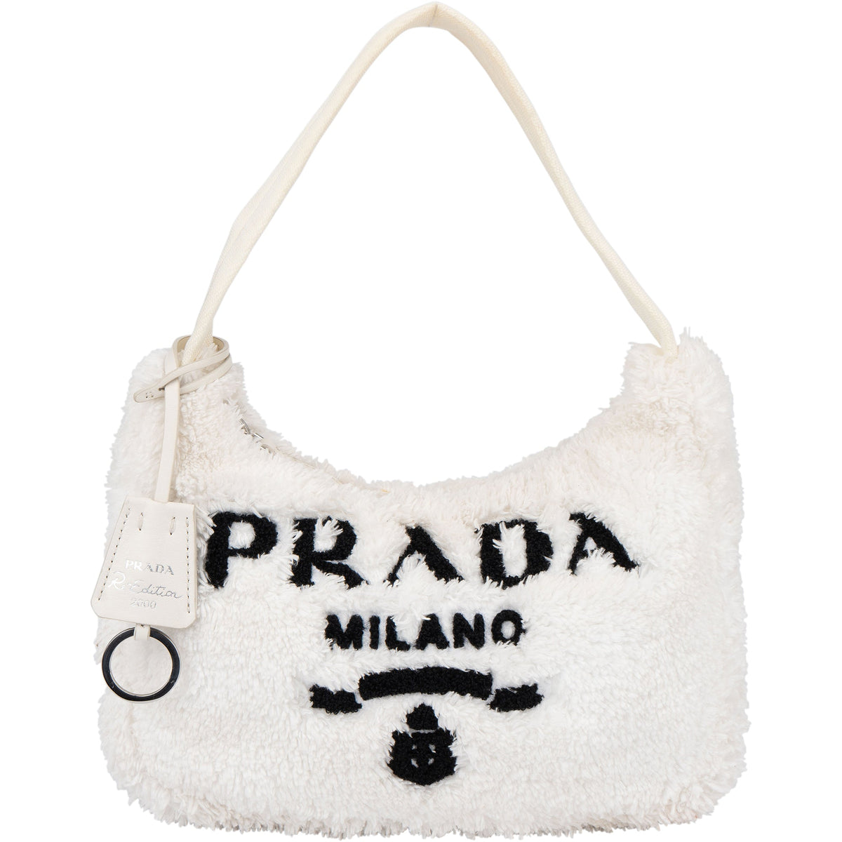 Borsa Prada Re-Edition in spugna bianca
