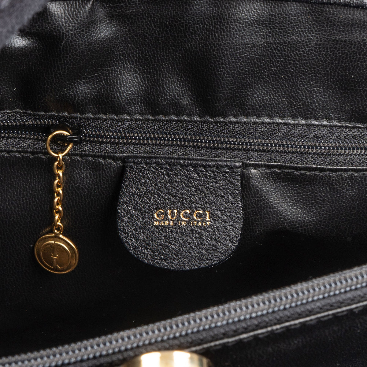 Gucci Black Suede Bamboo Handbag
