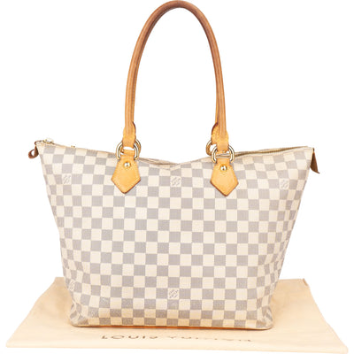 Bolso de mano Louis Vuitton Saleya MM en lona Damier Azur