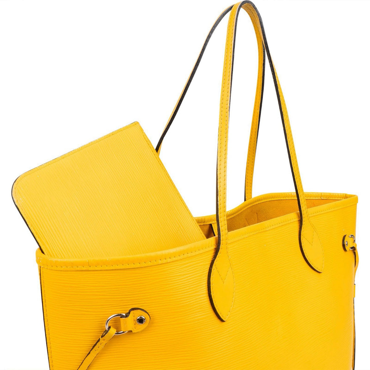 Sac à épaule Neverfull MM Louis Vuitton en cuir épi jaune