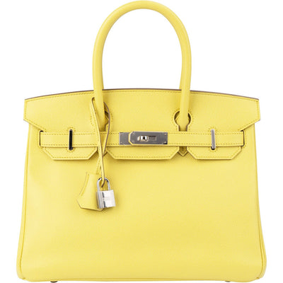 Hermès Soufre Epsom Leather Palladium Birkin 30 Handbag