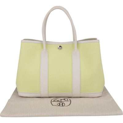 Hermès Toile Canvas Leather Garden Party 30 Tote Handbag