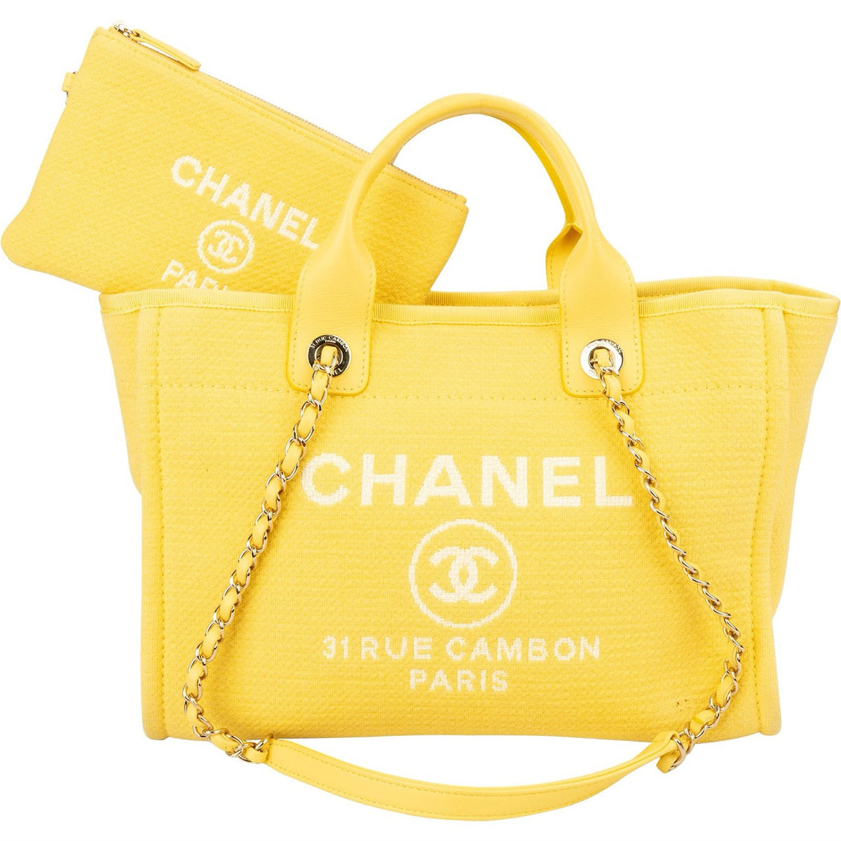 Chanel Canvas Small Deauville Tote Handtas