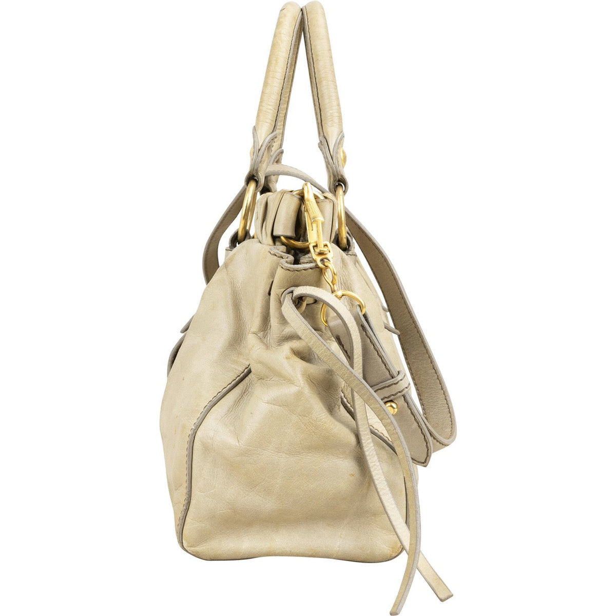 Miu Miu Vitello Lux Satchel Leather Handbag