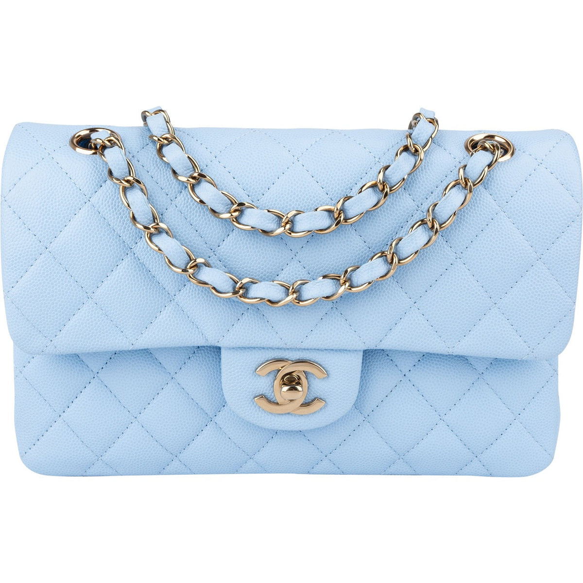 Chanel Small Double Flap aus Caviar-Leder – Vorderansicht