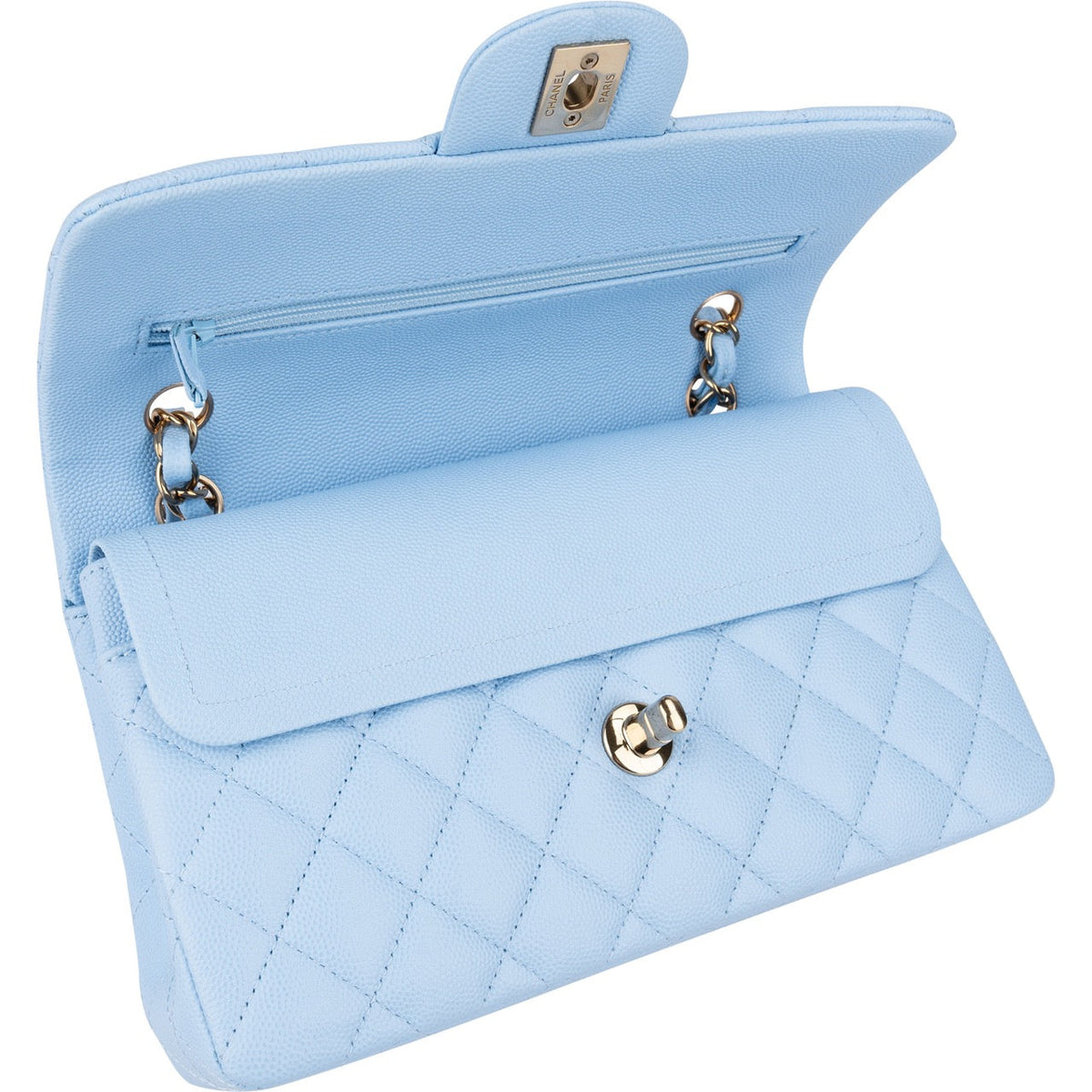 Chanel Caviar Leder Small Double Flap Schultertasche, Bild 12 von 15