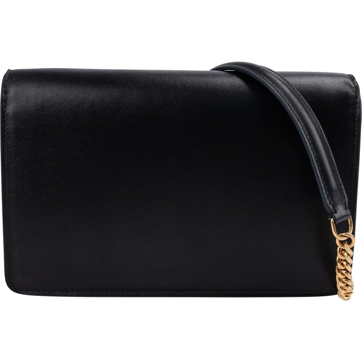 Celine Triomphe Wallet on Chain aus schwarzem Kalbsleder – Ansicht 3