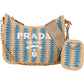 Prada Tricolor Raffia Re-Edition Crossbody Bag