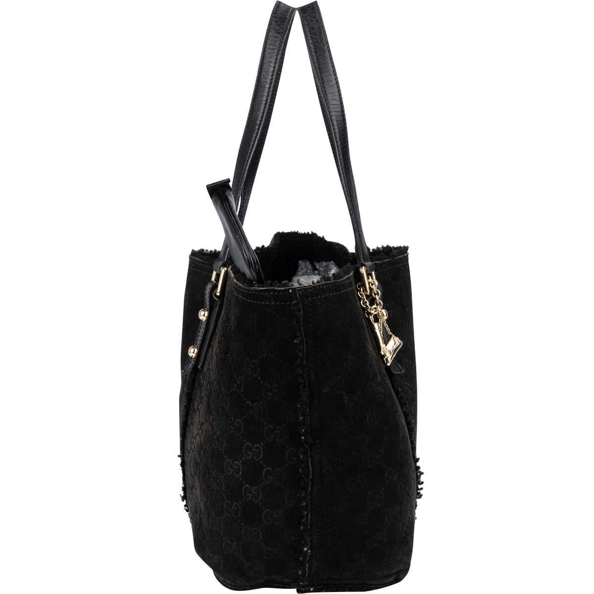 Gucci Wildleder GG Monogram Jolicoeur Shearling Tote, Bild 3 von 10