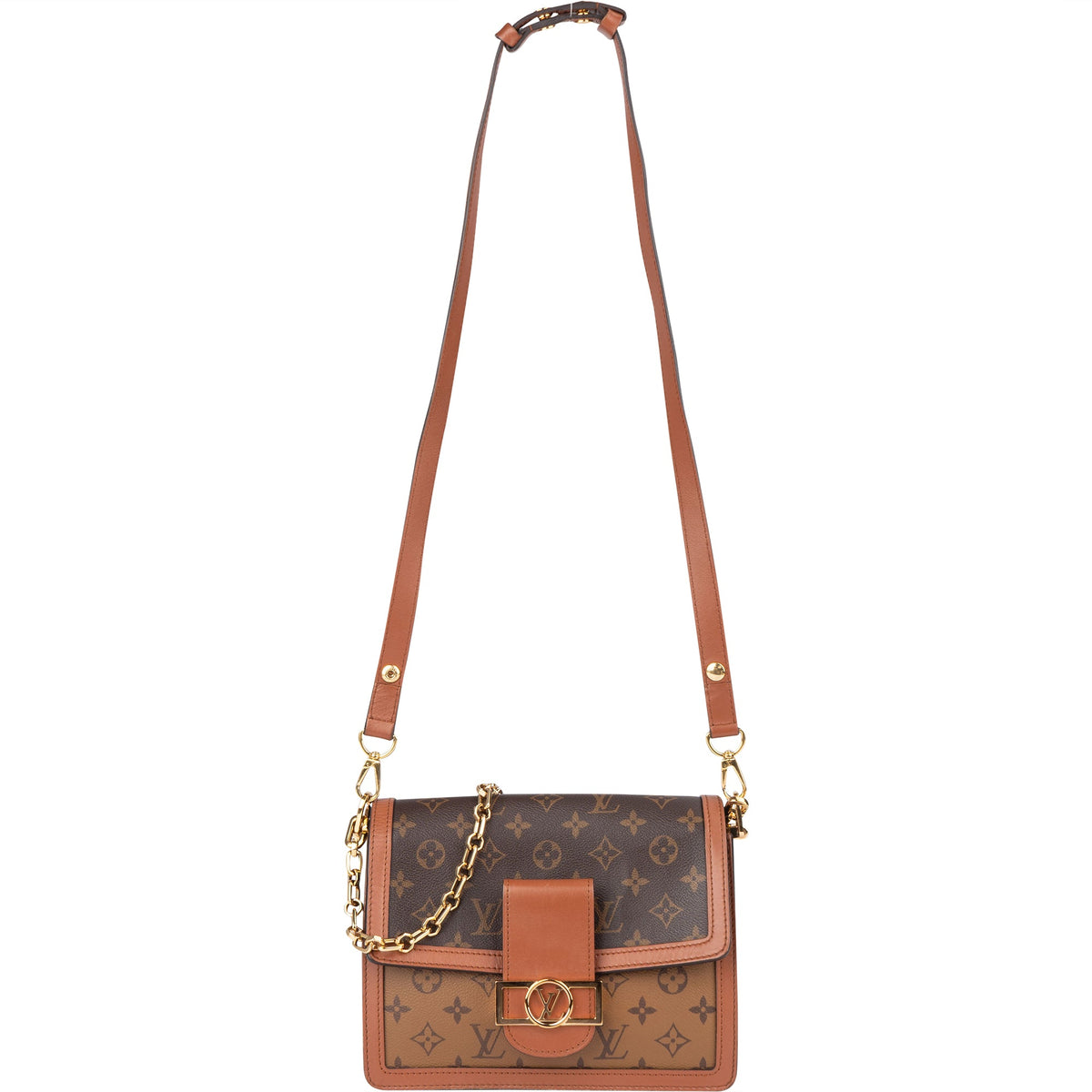 Borsa a tracolla Louis Vuitton Dauphine MM Autres in tela Monogram