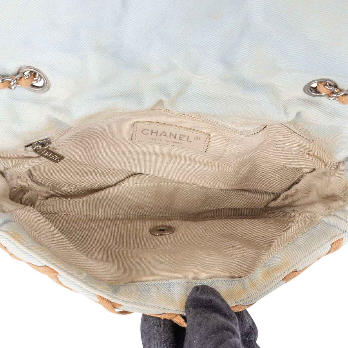 Chanel Canebiers Single Flap aus Denim – Ansicht 13