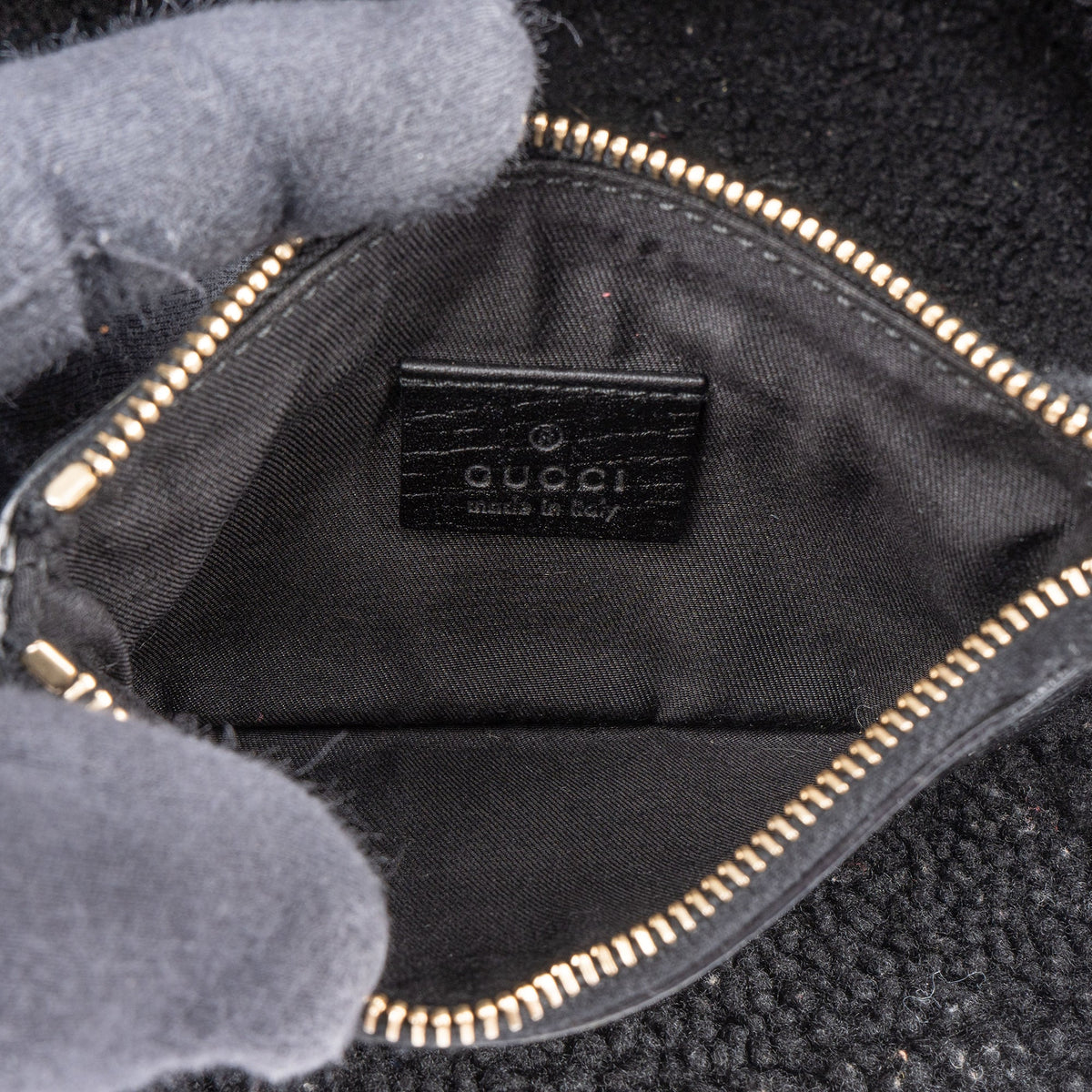 Gucci Wildleder GG Monogram Jolicoeur Shearling Tote, Bild 9 von 10