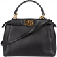 Borsa a mano Mini Peekaboo Fendi in pelle nera