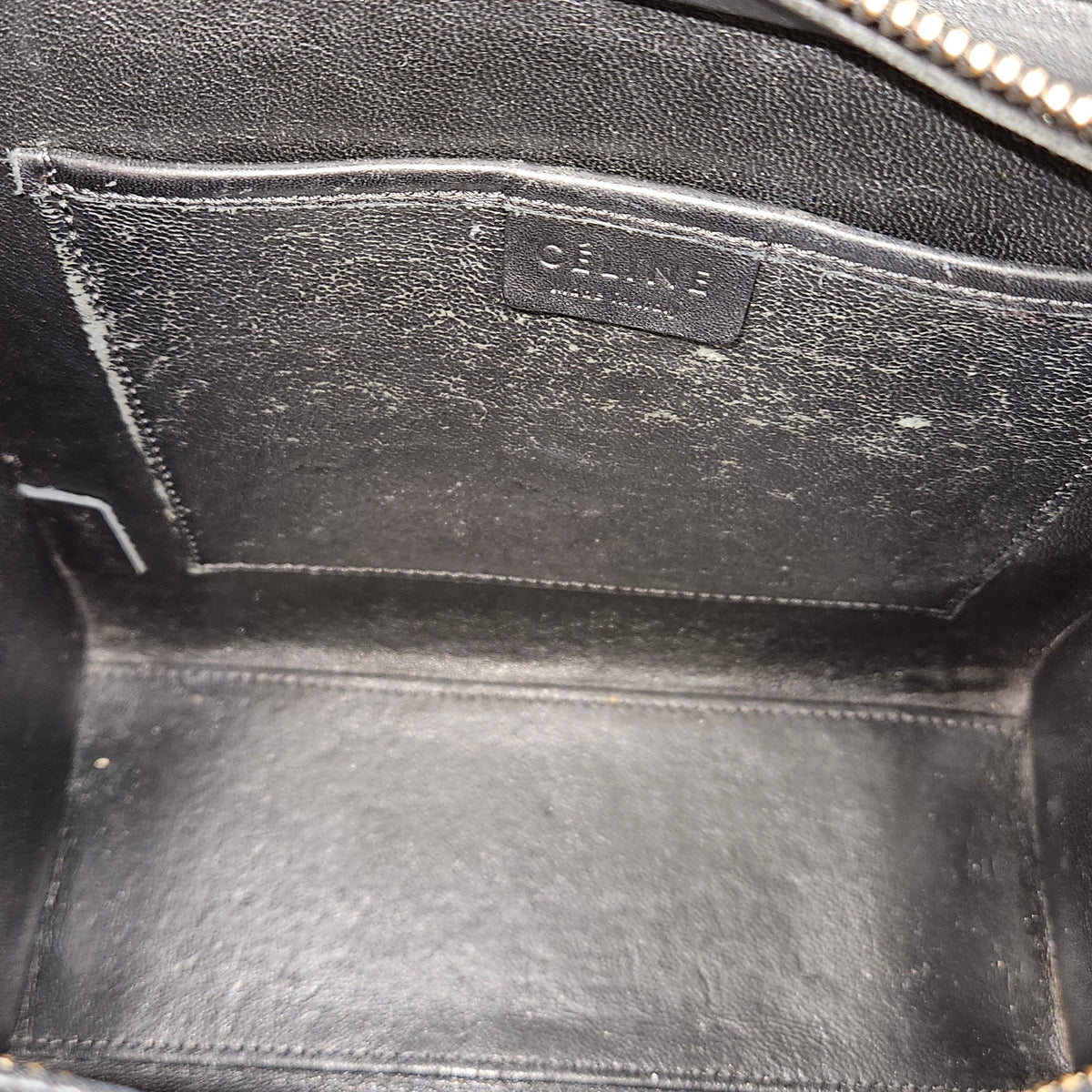 Céline Nano Luggage-handtas in driekleurig generfd suède en leer