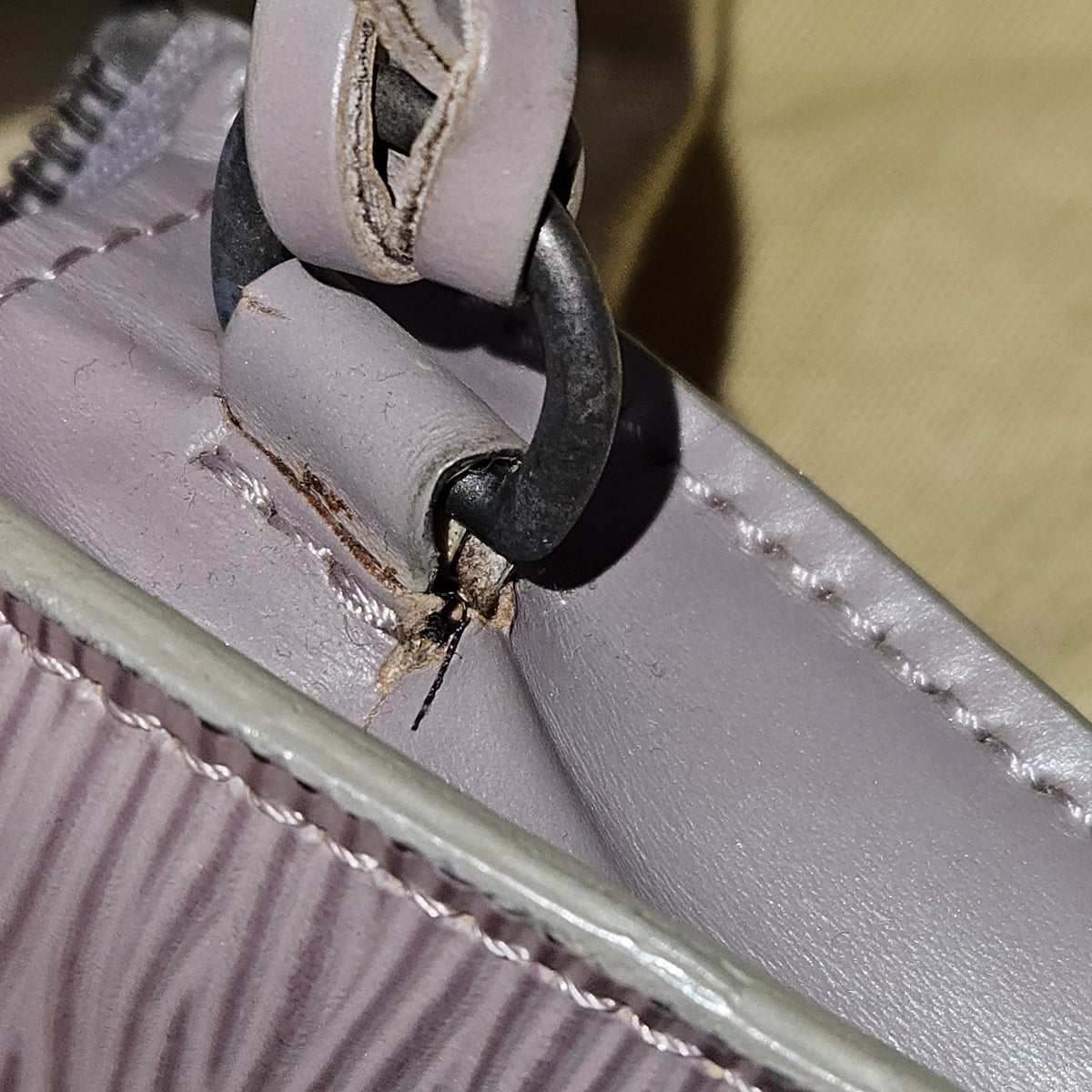 Louis Vuitton Pochette Accessoires aus fliederfarbenem Epi-Leder – Ansicht 9