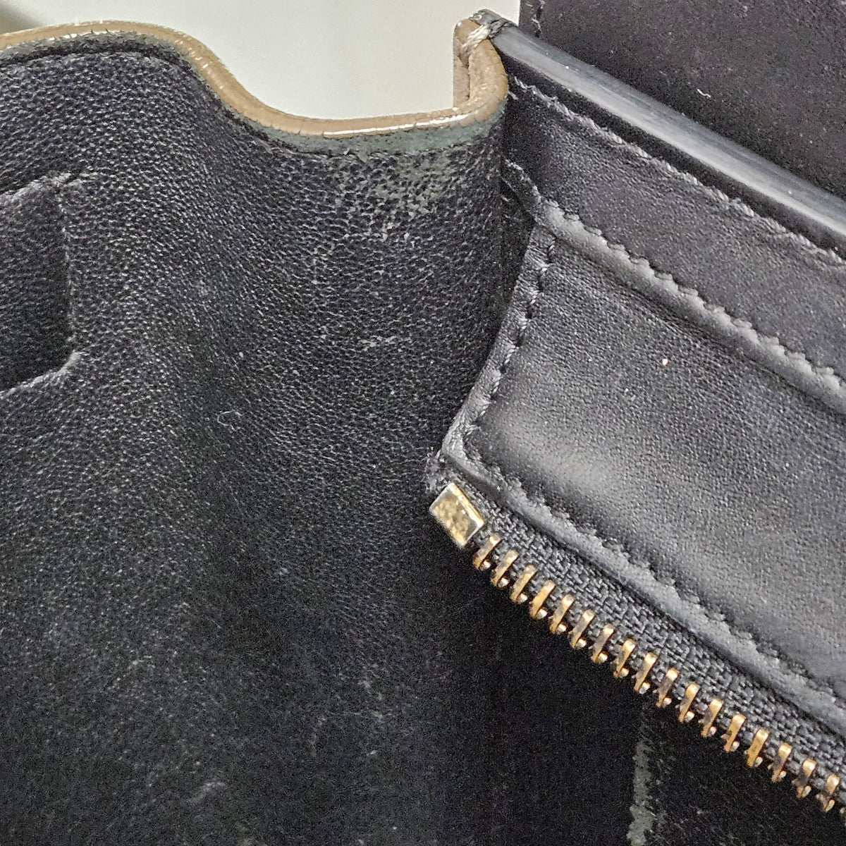 Céline Nano Luggage-handtas in driekleurig generfd suède en leer